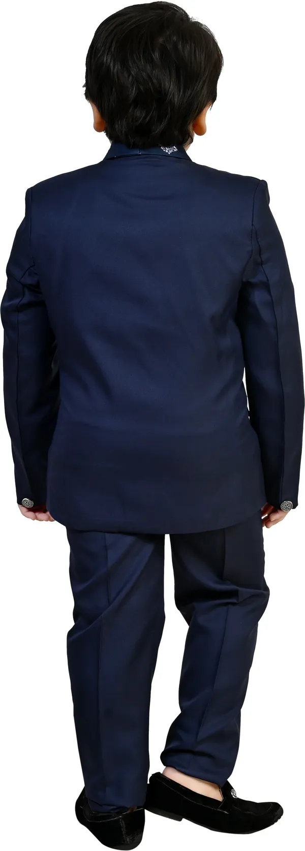 Dark_Blue_Cotton_Blend_5_Piece_Coat_Pant_Suit_Set_For_Boys_Self_Design_|Solid_For_Boys