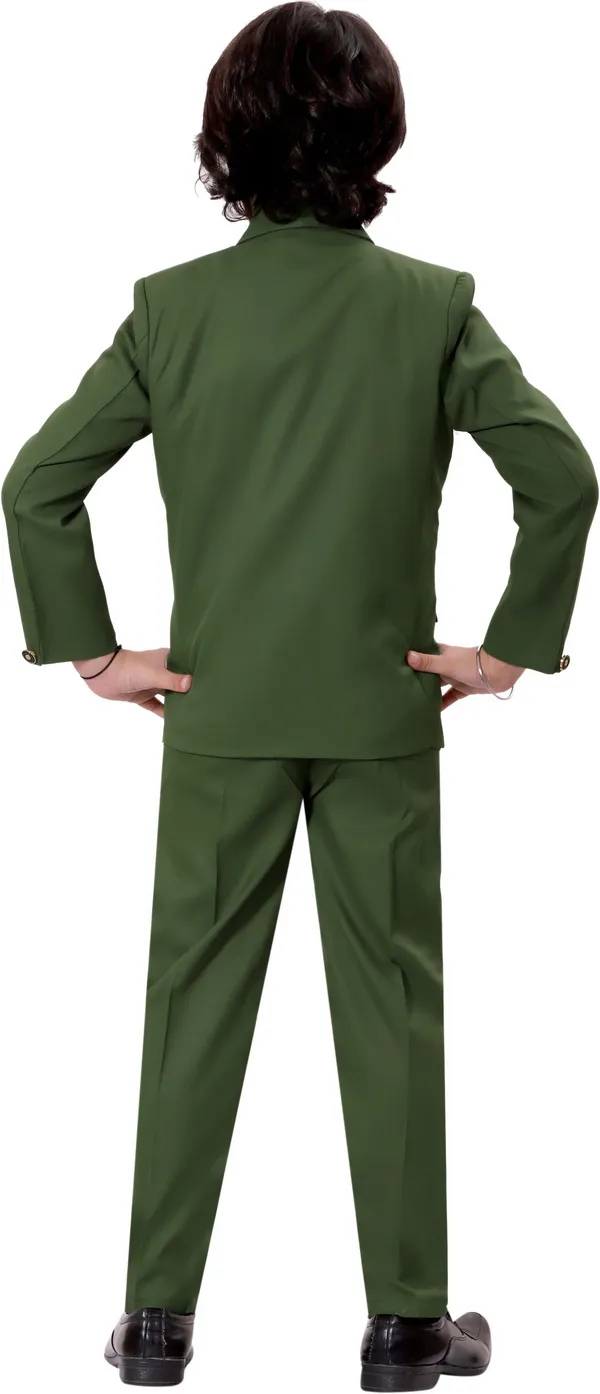 Green_Cotton_Blend_5_Piece_Coat_Suit_Set_With_Shirt,_Pant,_Waistcoat_&_Tie_For_Boys_Solid_For_Boys