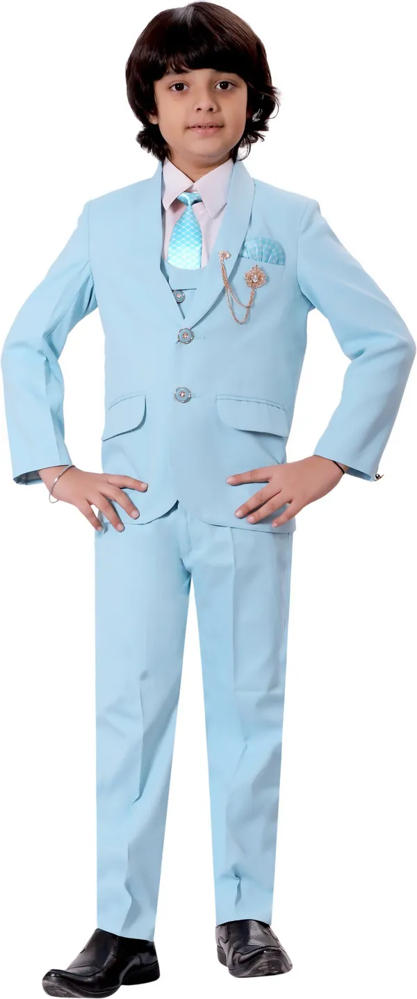Light_Blue_Cotton_Blend_5_Piece_Coat_Suit_Set_With_Shirt,_Pant,_Waistcoat_&_Tie_For_Boys_Solid_For_Boys