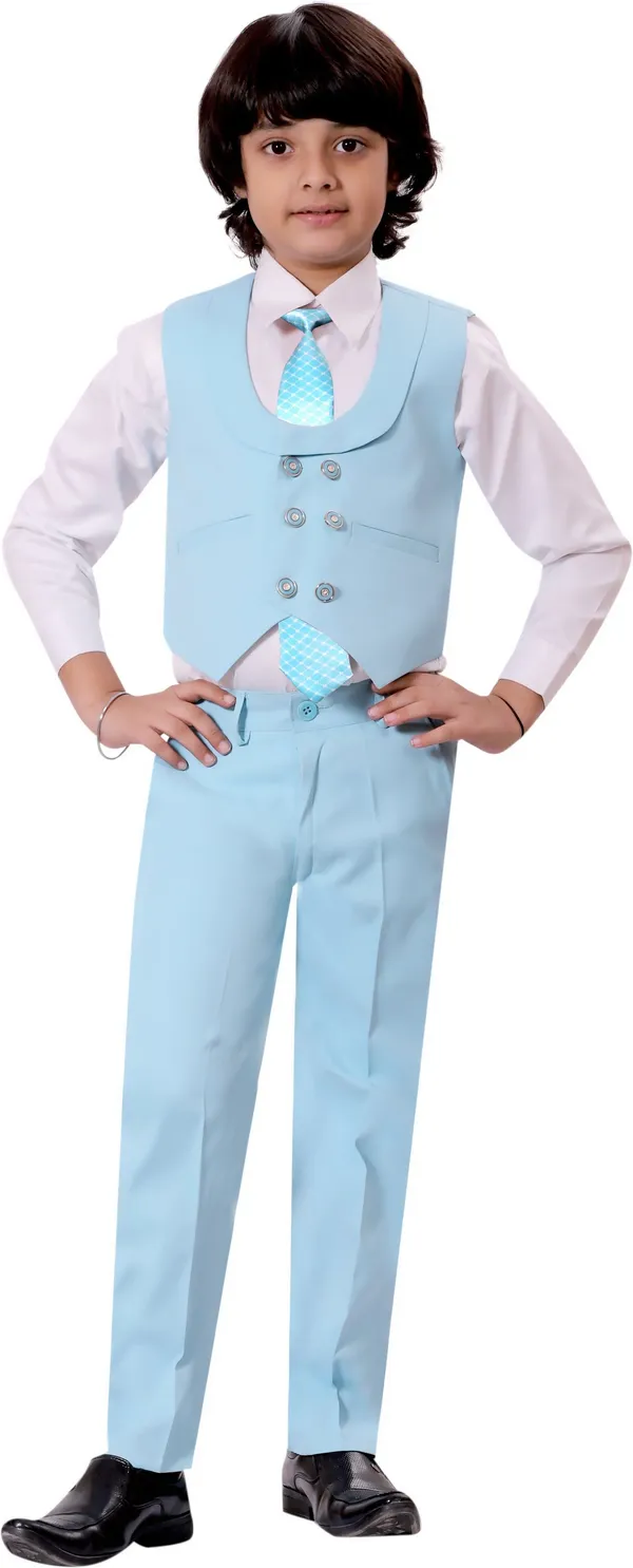 Light_Blue_Cotton_Blend_5_Piece_Coat_Suit_Set_With_Shirt,_Pant,_Waistcoat_&_Tie_For_Boys_Solid_For_Boys