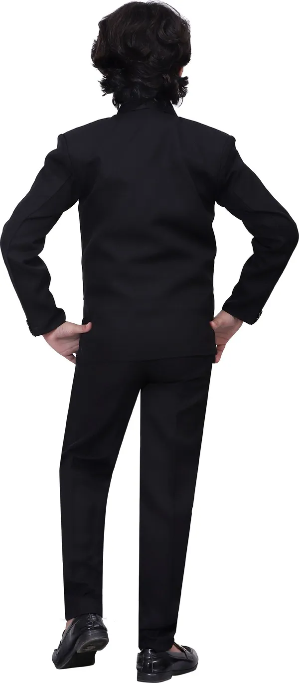 Black_Polyester_Blend_Coat_Pant_Suit_Set_Solid_For_Boys