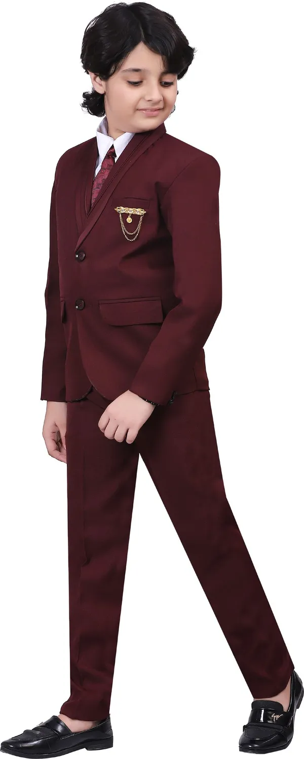 Maroon_Polyester_Blend_Coat_Pant_Suit_Set_Solid_For_Boys