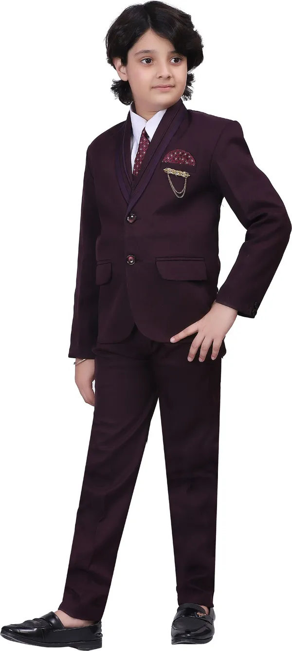 Brown_Polyester_Blend_Coat_Pant_Suit_Set_Solid_For_Boys
