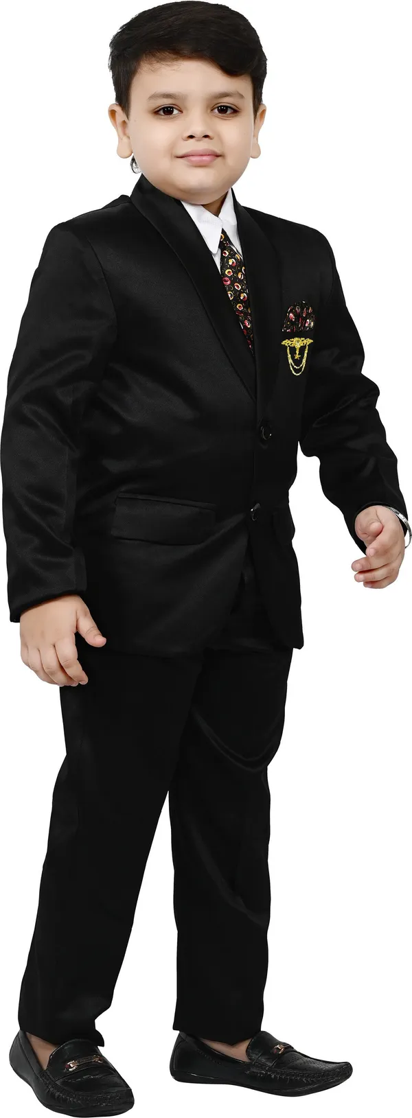 Black_Silk_Blend_Bt_Dezines_Coat_Pant_Suit_Set:_Shirt,_Pants,_Coat,_And_Tie_For_Kids_Solid_For_Boys