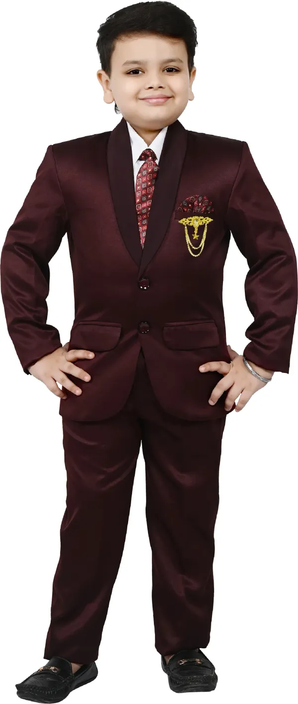 Maroon_Silk_Blend_Bt_Dezines_Coat_Pant_Suit_Set:_Shirt,_Pants,_Coat,_And_Tie_For_Kids_Solid_For_Boys
