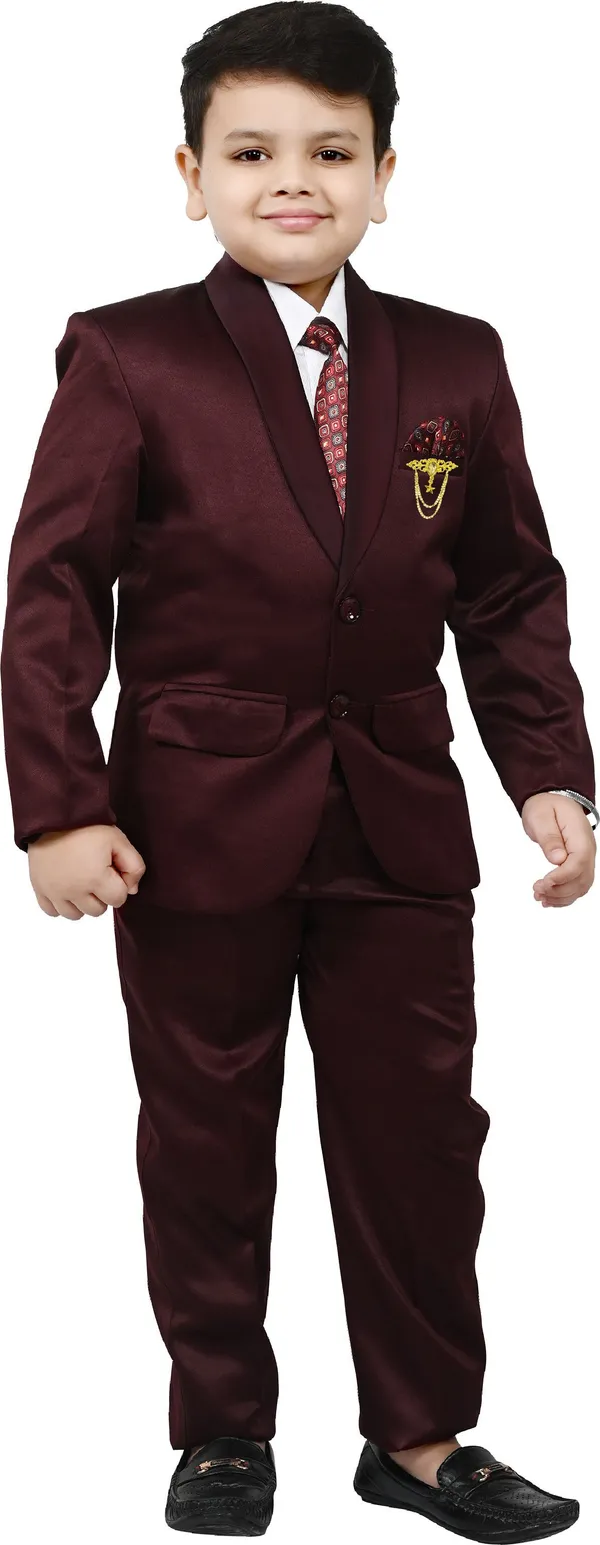 Maroon_Silk_Blend_Bt_Dezines_Coat_Pant_Suit_Set:_Shirt,_Pants,_Coat,_And_Tie_For_Kids_Solid_For_Boys
