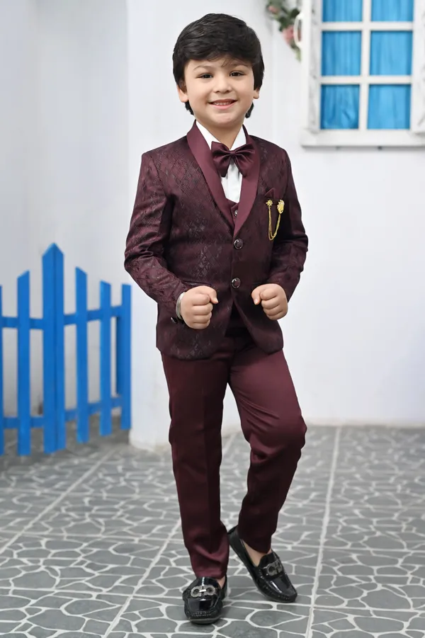 Maroon_Satin_5_Piece_Coat_Pant_Suit_Set_Diamonds_For_Boys