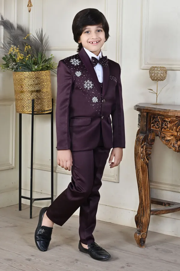 Maroon_Satin_5_Piece_Coat_Suit_Set_With_Shirt,_Pant,_Waistcoat_&_Tie_For_Boys_Embroidered_For_Boys