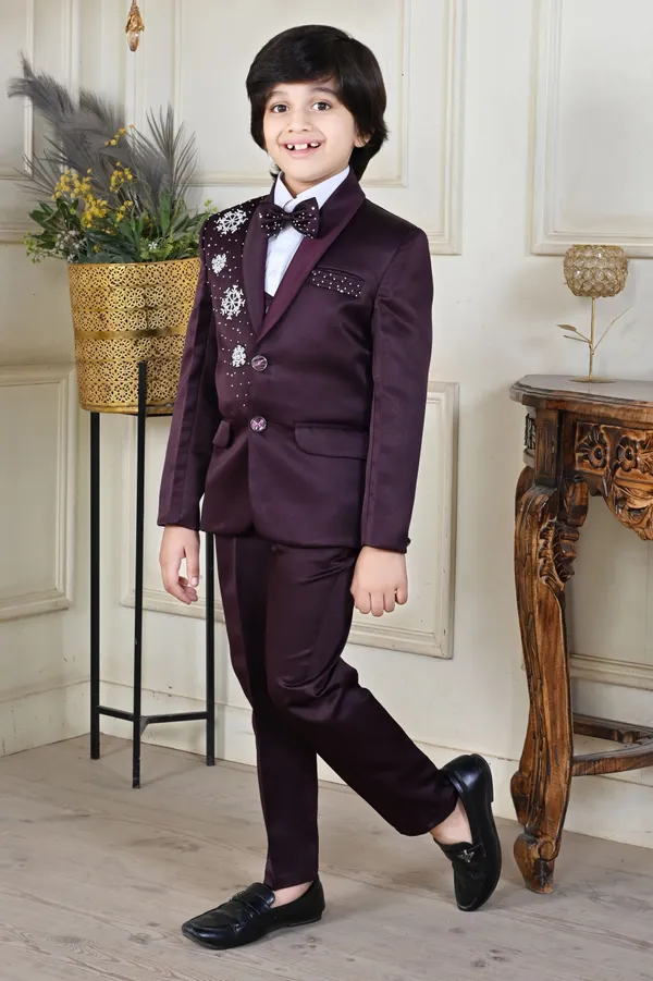 Maroon_Satin_5_Piece_Coat_Suit_Set_With_Shirt,_Pant,_Waistcoat_&_Tie_For_Boys_Embroidered_For_Boys
