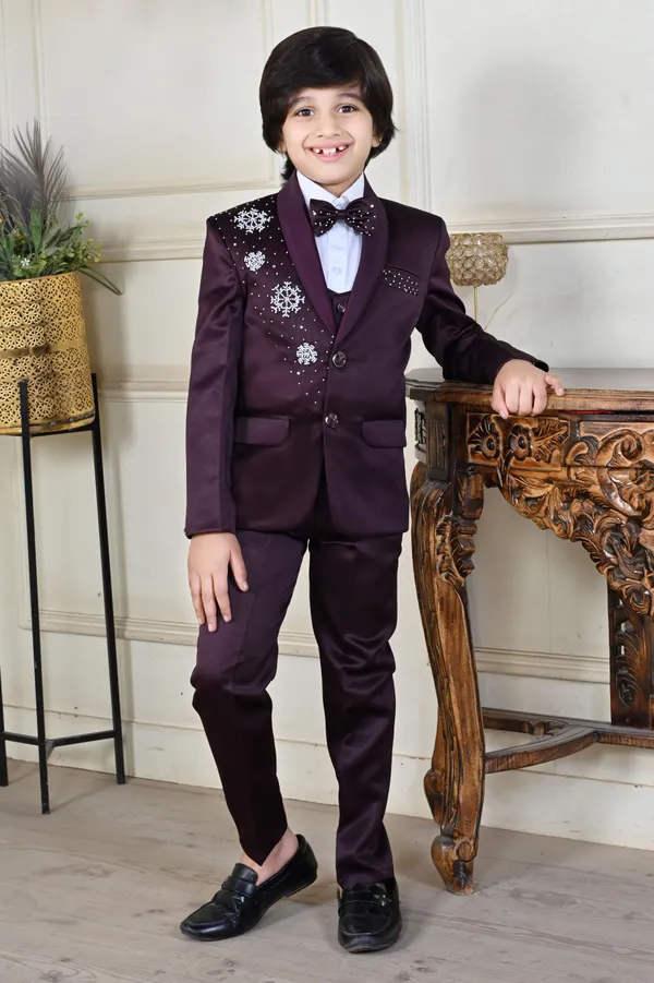 Maroon_Satin_5_Piece_Coat_Suit_Set_With_Shirt,_Pant,_Waistcoat_&_Tie_For_Boys_Embroidered_For_Boys