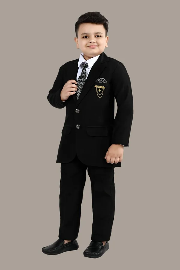 Black_Cotton_Blend_4-Piece_Coat_Pant_Suit_Set_Solid_For_Boys