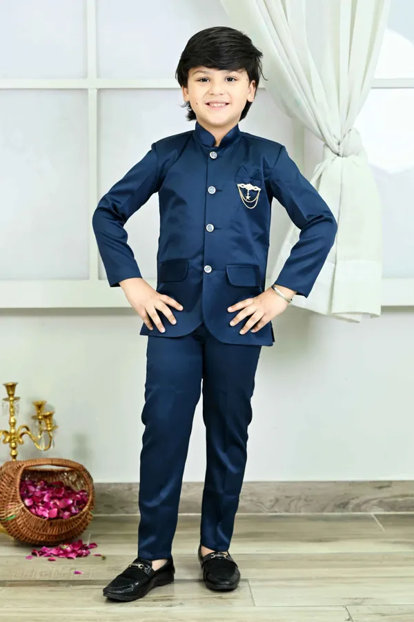 Blue_Satin_Jodhpuri_Satin_Suit_Set_Solid_For_Boys