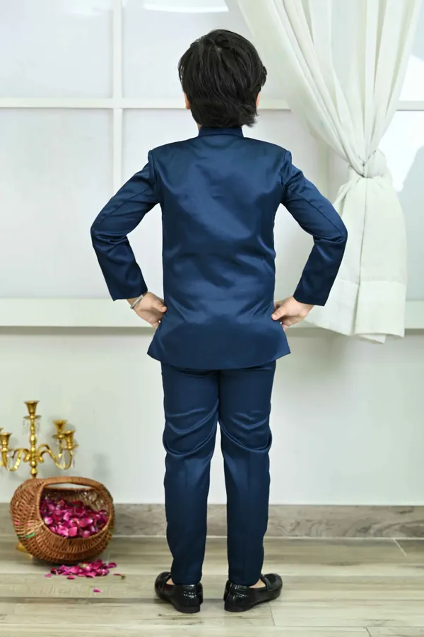 Blue_Satin_Jodhpuri_Satin_Suit_Set_Solid_For_Boys