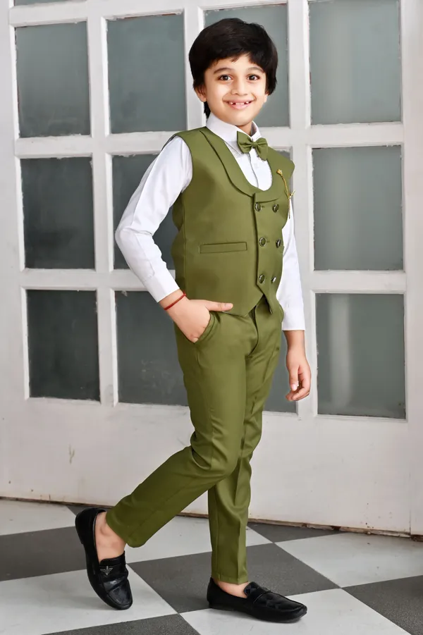 Dark_Green_Cotton_Blend_Piece_Suit_Set:_Shirt,_Pants,_And_Waistcoat_Solid_For_Boys