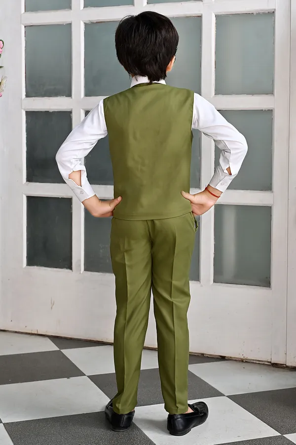 Dark_Green_Cotton_Blend_Piece_Suit_Set:_Shirt,_Pants,_And_Waistcoat_Solid_For_Boys