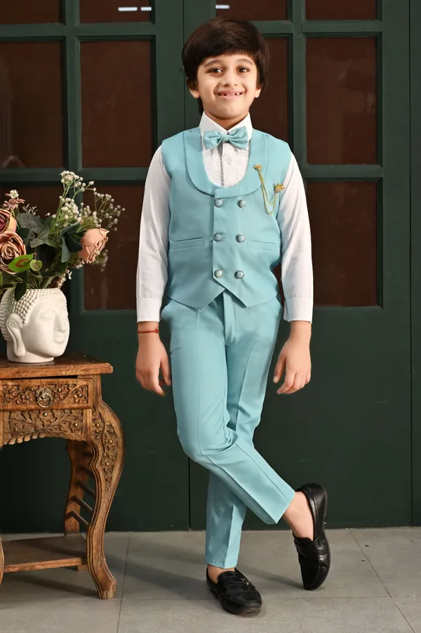 Light_Blue_Cotton_Blend_Piece_Suit_Set:_Shirt,_Pants,_And_Waistcoat_Solid_For_Boys