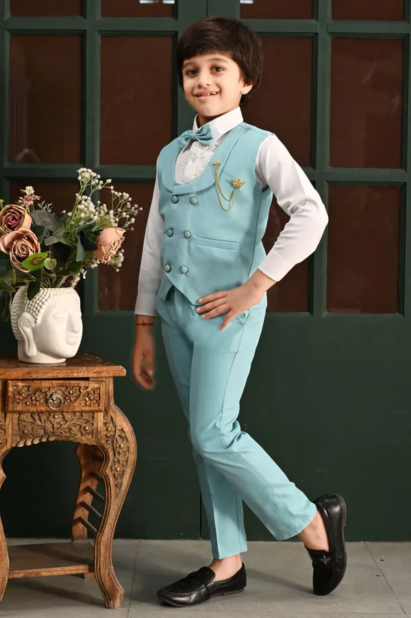 Light_Blue_Cotton_Blend_Piece_Suit_Set:_Shirt,_Pants,_And_Waistcoat_Solid_For_Boys