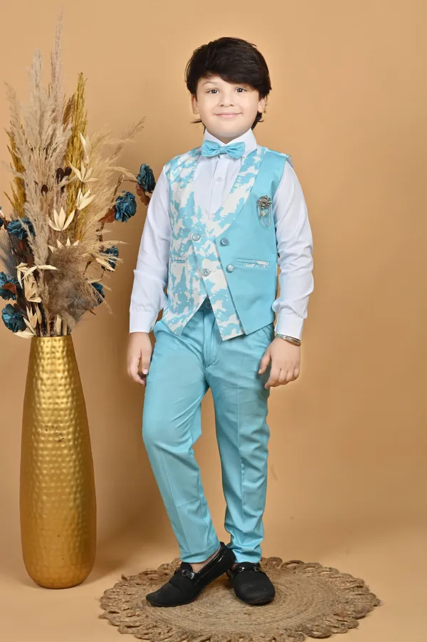 Blue_Polycotton_3_Piece_Suit_Set:_Shirt,_Pants,_And_Waistcoat_Printed_For_Boys