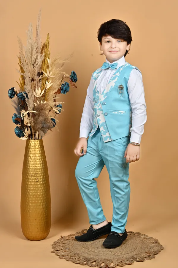 Blue_Polycotton_3_Piece_Suit_Set:_Shirt,_Pants,_And_Waistcoat_Printed_For_Boys