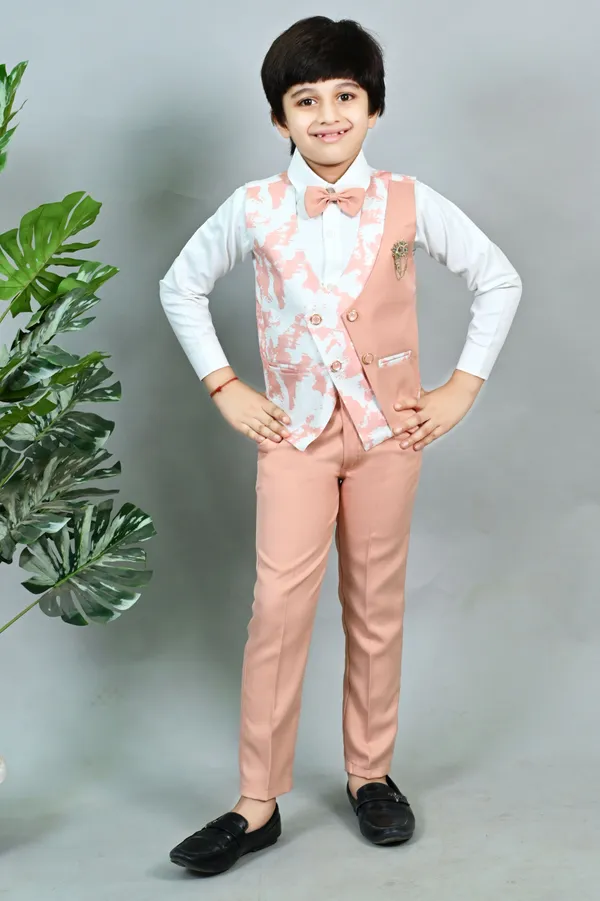 Pink_Polycotton_3_Piece_Suit_Set:_Shirt,_Pants,_And_Waistcoat_Printed_For_Boys