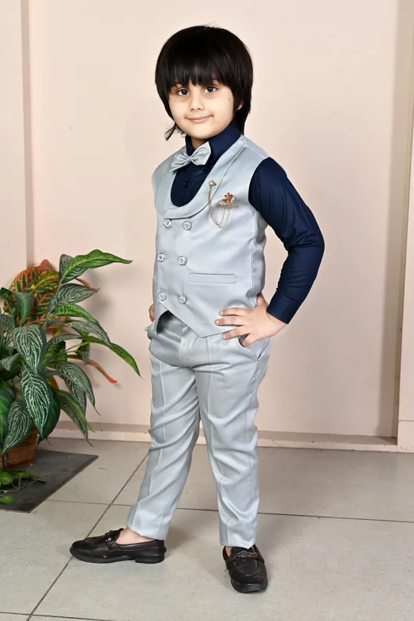 Grey_Cotton_Blend_3_Piece_Suit_Set:_Shirt,_Pants,_And_Waistcoat_Solid_For_Boys
