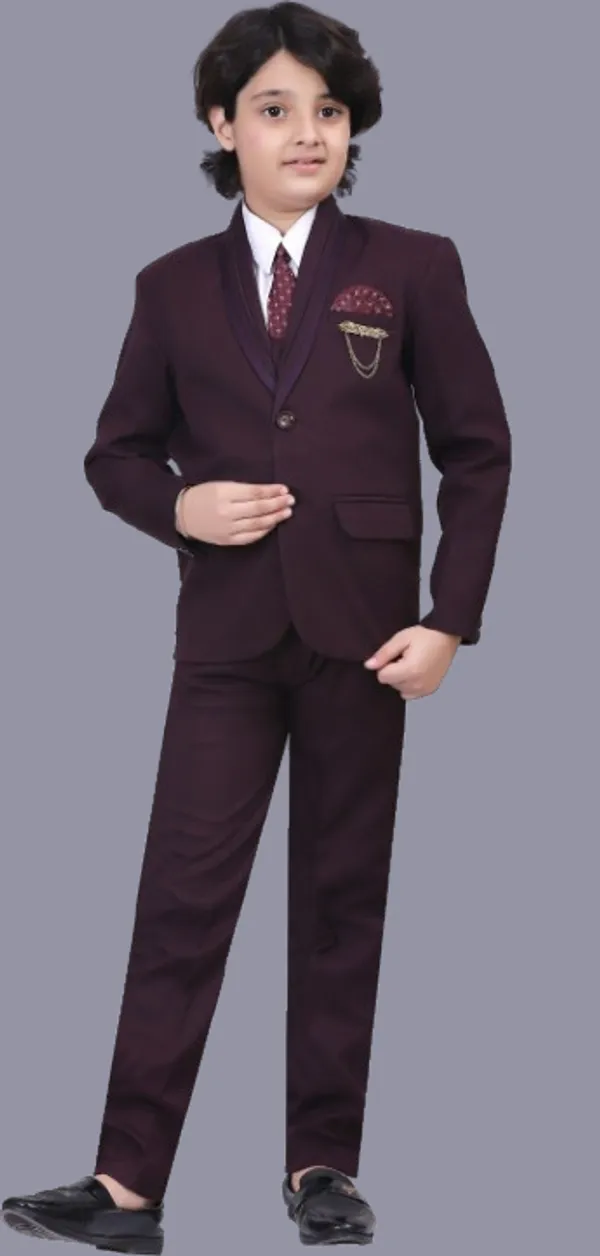 Brown_Polyester_Blend_Coat_Pant_Suit_Set_Solid_For_Boys