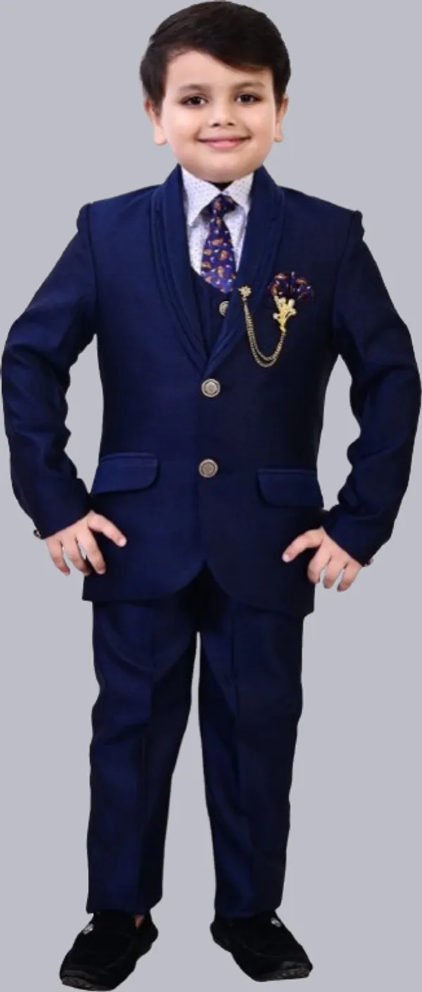 Dark_Blue_Polyester_5_Piece_Coat_Suit_Set:_Shirt_Pants_Blazer_Waistcoat_&_Tie_For_Kids_&_Boys_Solid_For_Boys