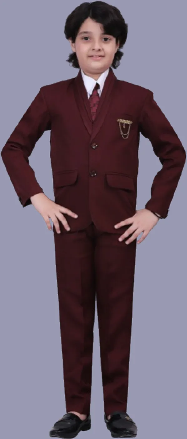 Maroon_Polyester_Blend_Coat_Pant_Suit_Set_Solid_For_Boys