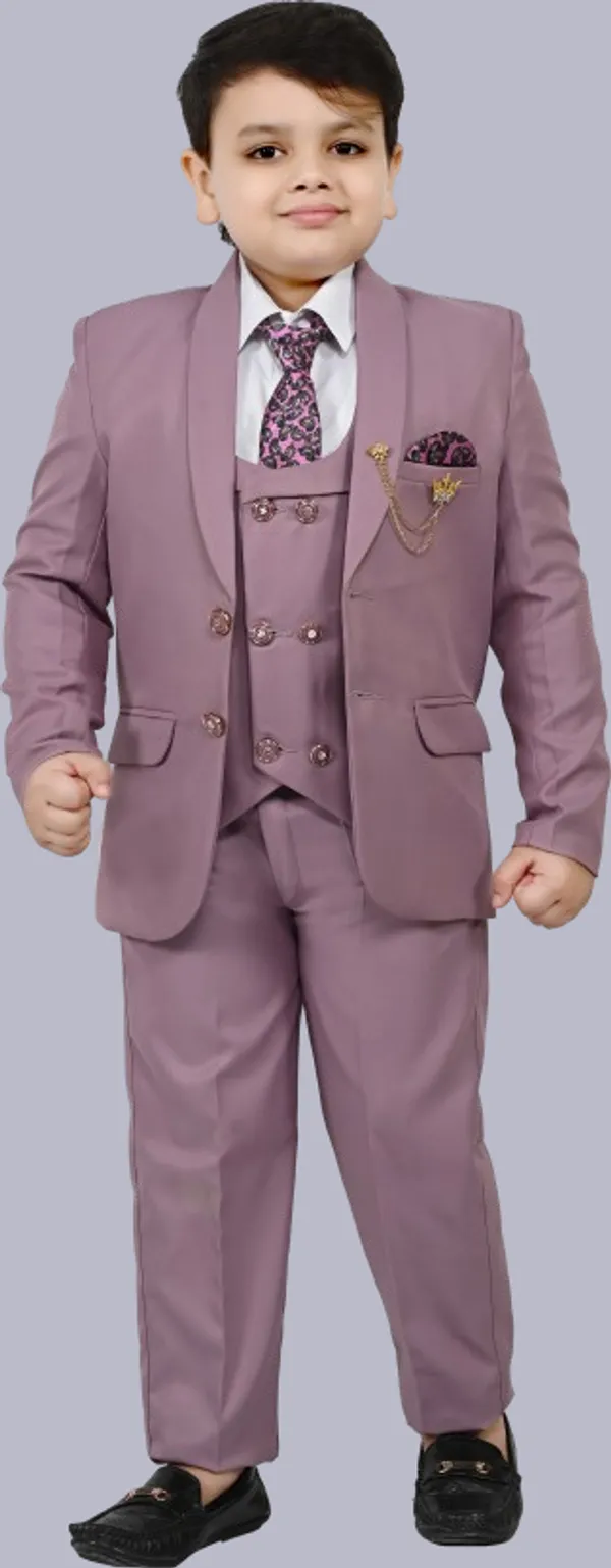 Purple_Cotton_Blend_5_Piece_Coat_Suit_Set_With_Shirt,_Pant,_Waistcoat_&_Tie_For_Boys_Solid_For_Boys
