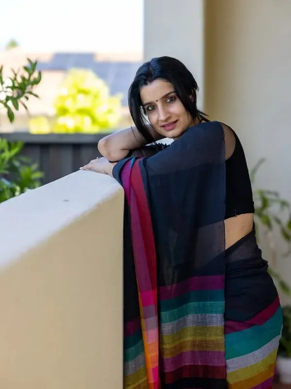 new_rembo_linen_multi_colour_saree_with_blouse.