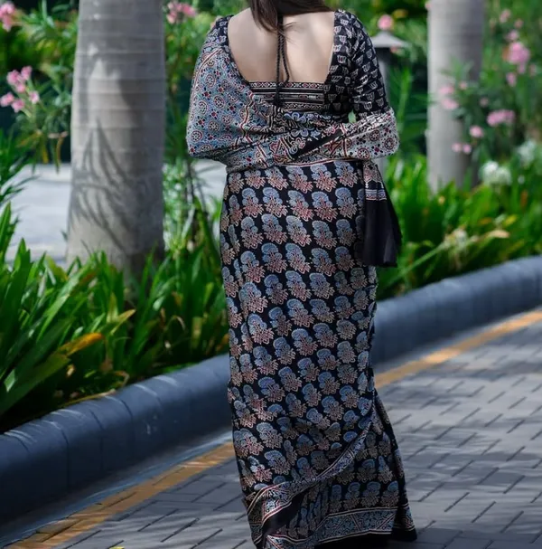 Black_Ajrakh_Printed_Soft_Gaji_Silk_Natural_Print_Saree_For_Women