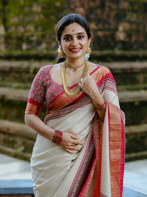 Authentic_Traditional_Cream_and_Maroon_Saree_with_Elegant_Golden_Weaving.