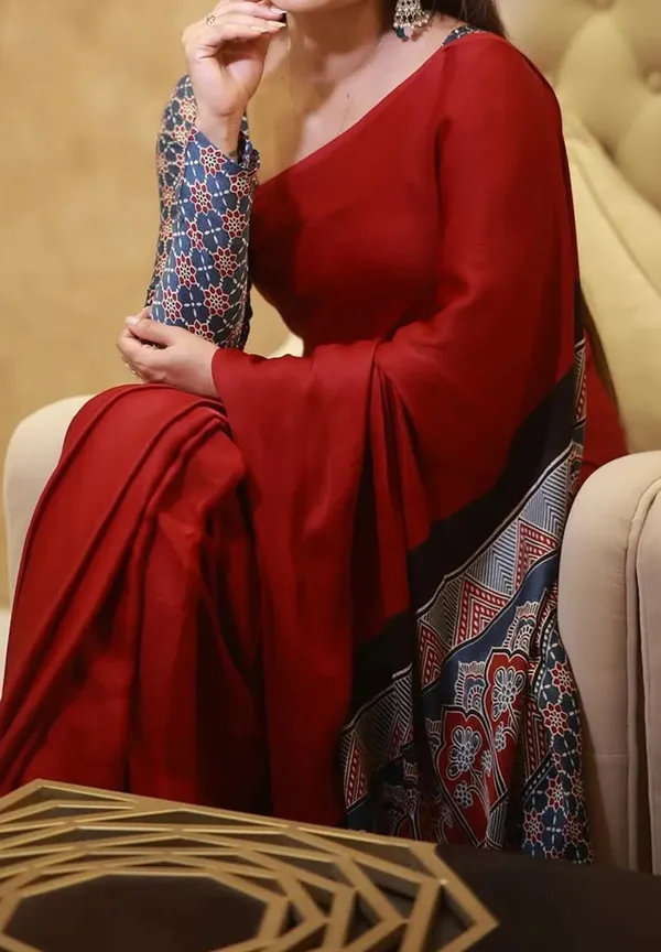 Dark_Red__Ajrakh_Printed_Soft_Gaji_Silk_Natural_Print_Saree_For_Women