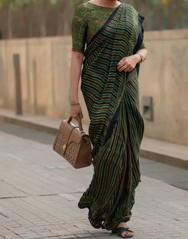 Dark_Forest_Green_sareeAjrakh_Printed_Soft_Gaji_Silk_Natural_Print_Saree_For_Women