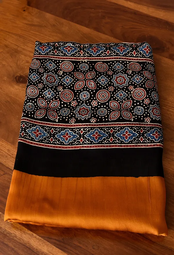 Mustered_Plain__Digital_Print_Modal_Silk_Saree