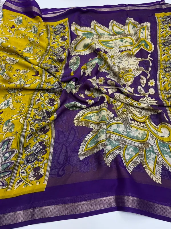 Festive_Wear_Pure_Soft_Georgette_Jacquard_Border_Rich_Pallu_Print_Design_Saree_With_Blouse_Piece.