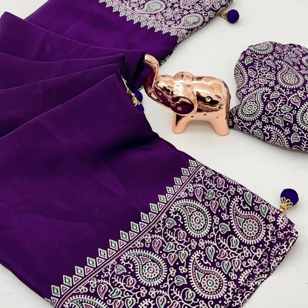 Purple_Soft_Modal_Silk_Natural_Ajrakh_Printed_Saree_with_Unstitched_Blouse__For_Women