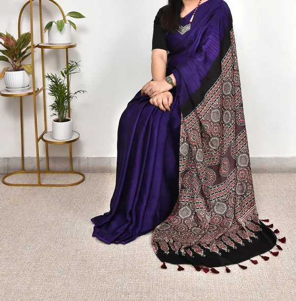 Soft_Silk_Striped_with_Ajrakh_Hand_Block_Printed_Daily_To_Wear_Saree