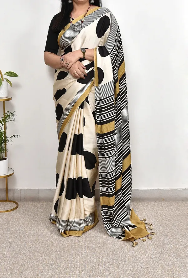 Yellow_And_Cream_Ajrakh_Printed_Soft_Gaji_Silk_Natural_Print_Saree_For_Women