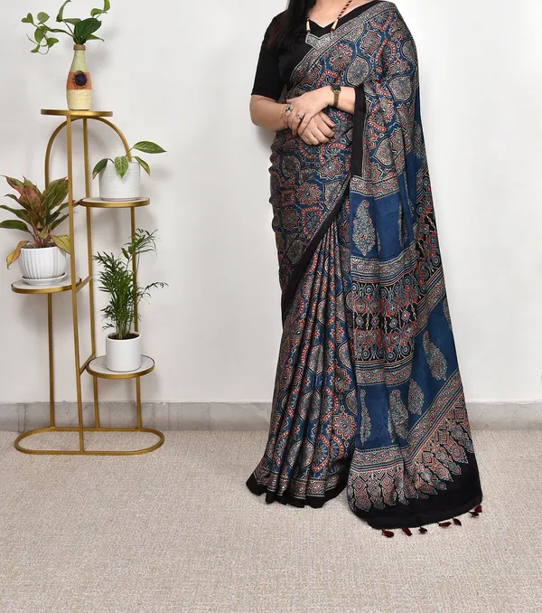 Blue_Ajrakh_Printed_Soft_Gaji_Silk_Natural_Print_Saree_For_Women