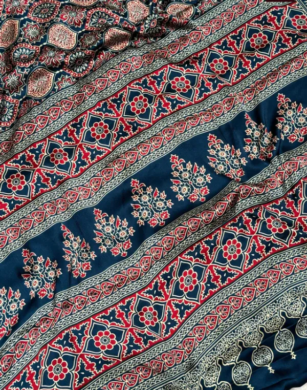 Indigo_Morpich__Ajrakh_Printed_Soft_Modal_Silk_Natural_Print_Saree_For_Women