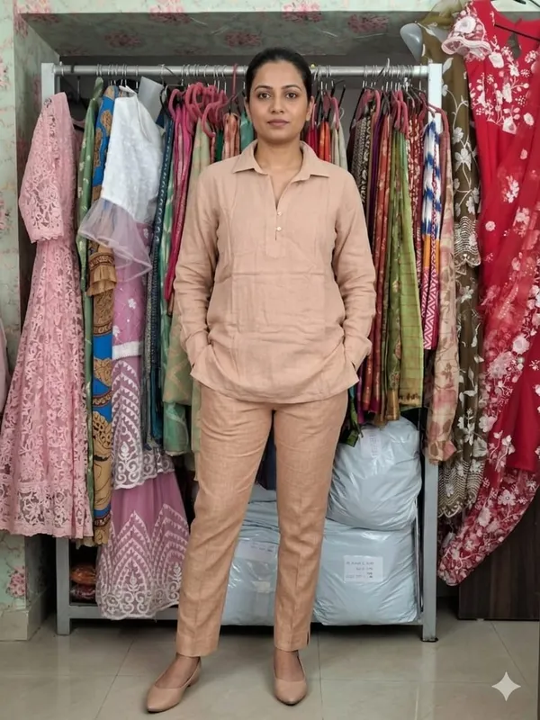BEIGE_COTTON_SHORT_KURTA