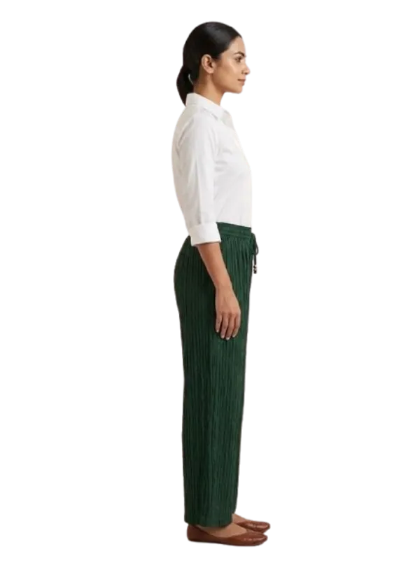 BOTTLE_GREEN_LYCRA_PLAZZO_PANT