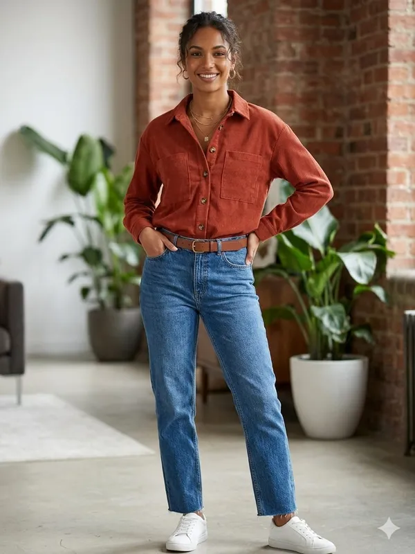 BROWN_COTTON_SHIRT_FOR_LADIES