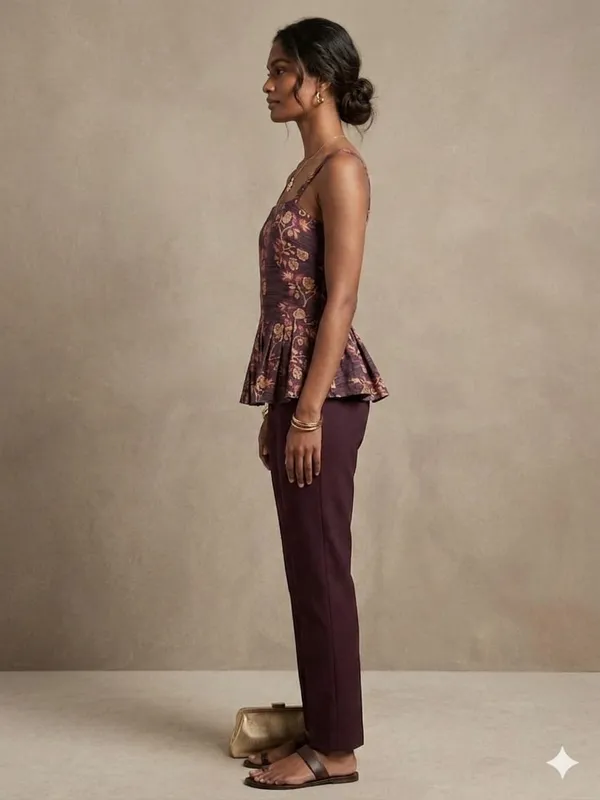 BROWN_GEORGETTE_PEPLUM_TOP
