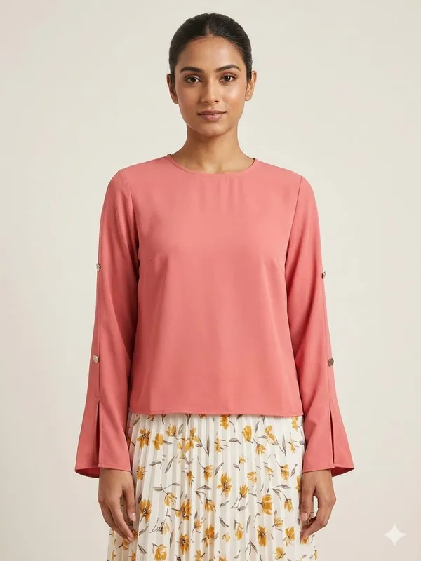 CREPE_BROWN_SHORT_TOP