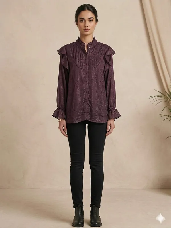 DUSTY_MAROON_CHIFFON_LONGTOP