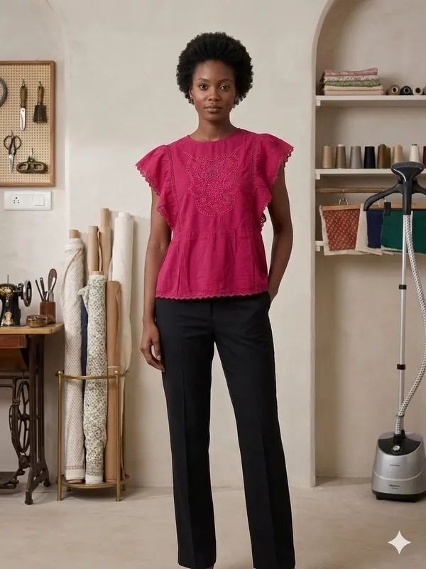 EMBROIDERED_PINK_COTTON_SHORT_TOP
