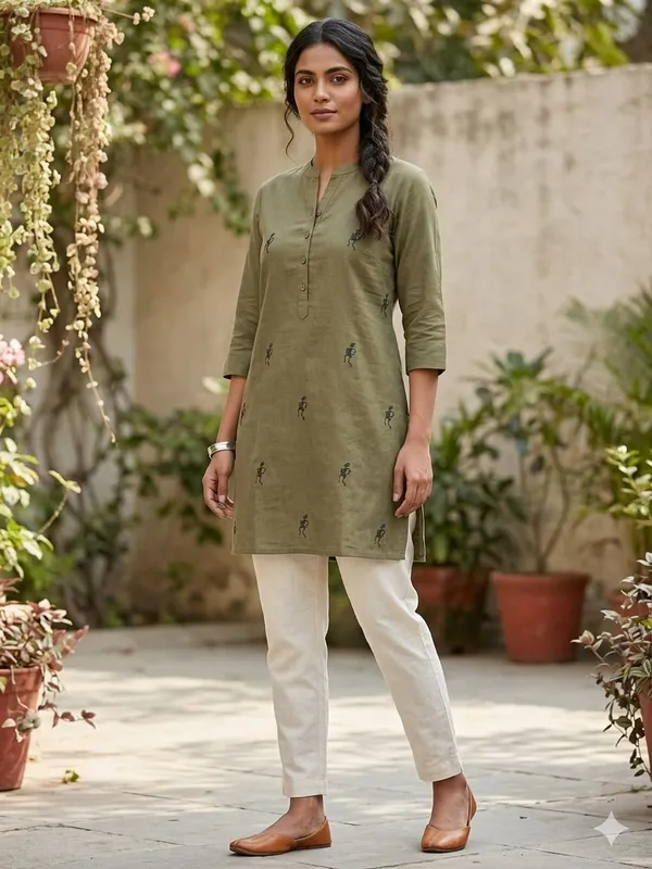 GREEN_COTTON_SHORT_KURTI
