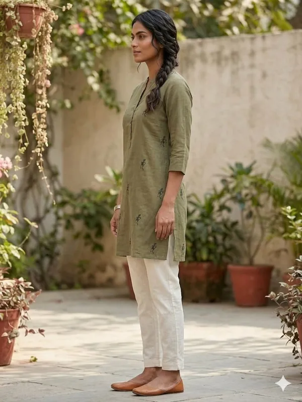 GREEN_COTTON_SHORT_KURTI